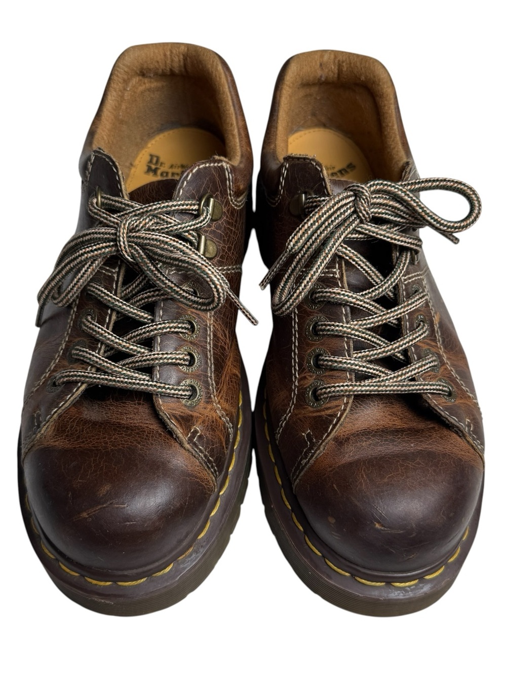 VTG Dr. Martens Doc 10940 Chunky Brown Leather Shoes Grizzly SZ M9 W10 90s Y2K